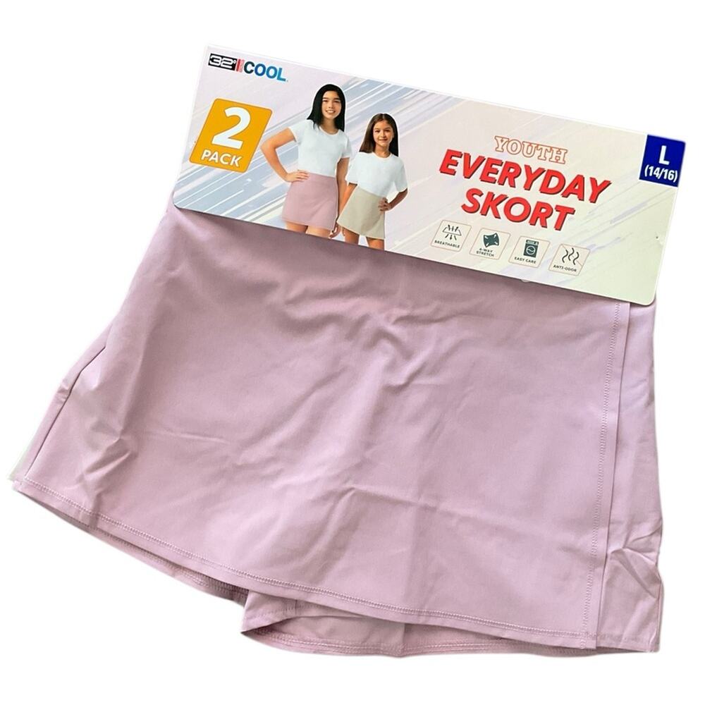32 Degrees Girl’s Youth Skorts 2-pack Size Large NWT